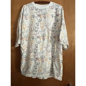 Exsto White W/Graphic Skull With Crown 100 % Cotton Casual SS Shirt EUC SZ: XL